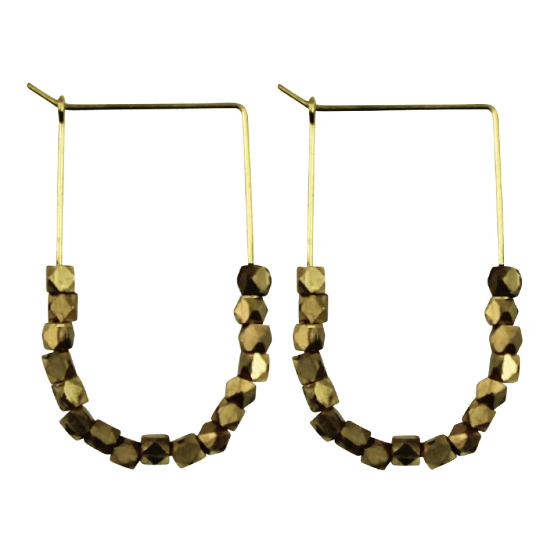 Necklaces and pendants with pearls for a classic and sophisticated touch-Bodhi Arch Earring with Truncated Brass Beads