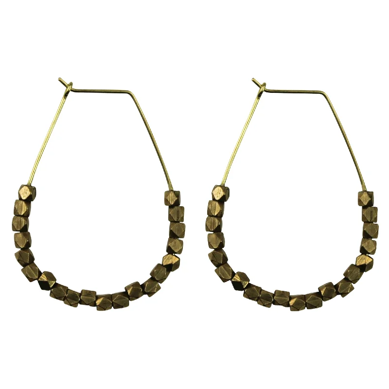 Elegant necklaces and pendants with gold chains for a chic, timeless appearance-Bodhi Drop Earring with Truncated Brass Beads