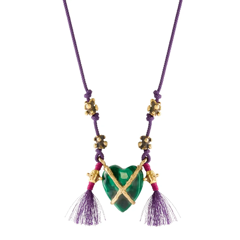 Best necklaces and pendants with intertwined designs for a symbol of unity-Broom Necklace - Malachite