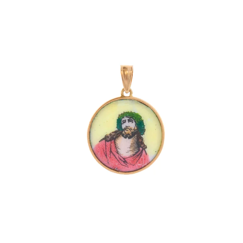 Best necklaces and pendants with glowing moonstone for an ethereal glow-Christ Great Power Pendant - Enamel and Copper