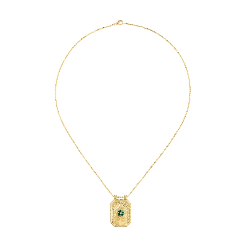 Elegant necklaces and pendants with onyx stones for a sleek, polished look-Clover Scapular Necklace