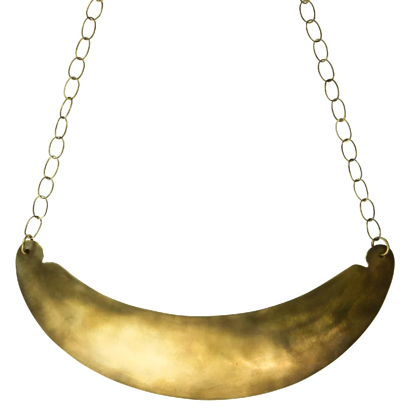 Best necklaces and pendants with statement designs for a fashionable accessory-Dora Crescent Necklace, Brass