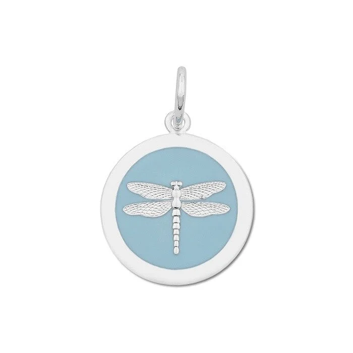 Best necklaces and pendants with heart-shaped designs for a romantic look-Dragonfly Pale Blue