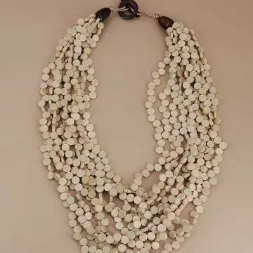 Unique necklaces and pendants with artistic shapes for a creative, one-of-a-kind design-Elegant Beige Twisted Strand Necklace