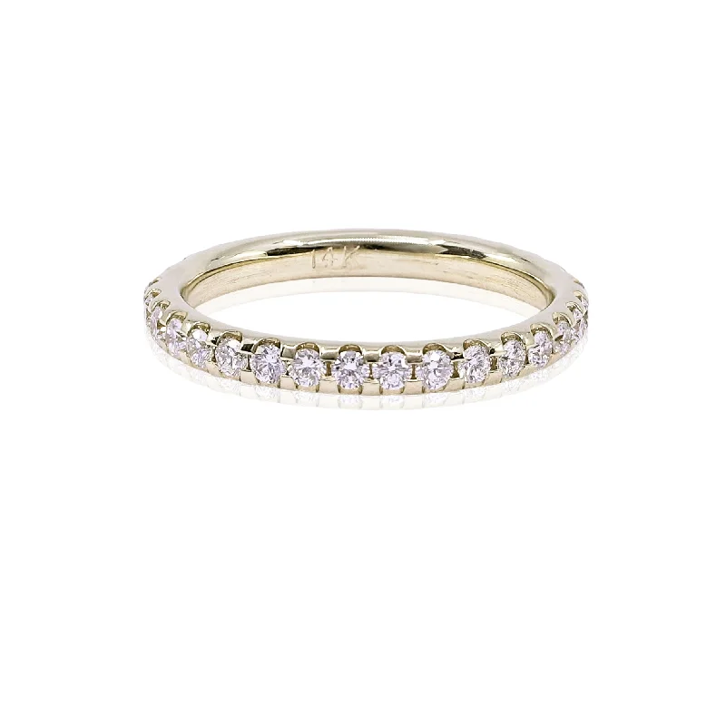 Necklaces and pendants with pearls for a classic and sophisticated touch-ESTATE 14K YELLOW GOLD ROUND DIAMOND ETERNITY BAND - 0.80CTW