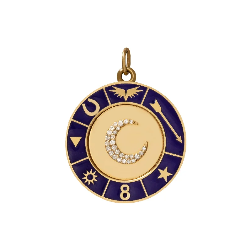 Beautiful necklaces and pendants with layered chains for a fashionable, chic look-Blue Crescent Medallion