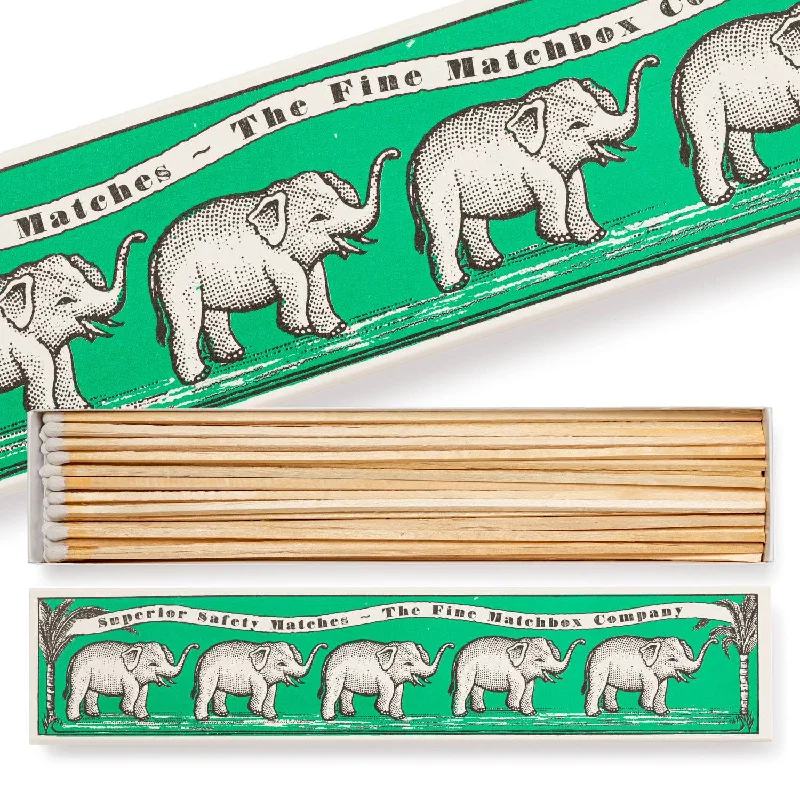 Necklaces and pendants with infinity love symbols for an eternal, romantic gesture-Green Elephants | Long - Safety Matches