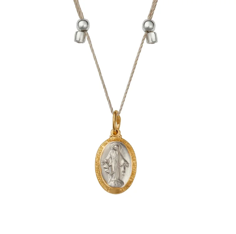 Beautiful necklaces and pendants with layered chains for a fashionable, chic look-Higher Power Mother Mary Necklace - Two-Tone on Silver by &Livy