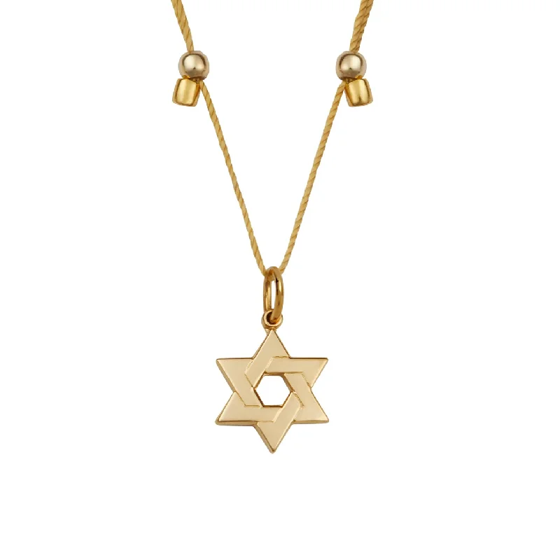 Necklaces and pendants with personalized charms for a custom piece of jewelry-Higher Power Star of David Necklace - Gold on Gold by &Livy