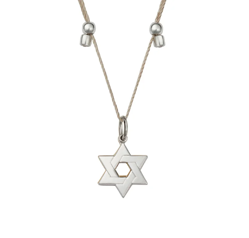 Necklaces and pendants with custom engravings for a personal, meaningful gift-Higher Power Star of David Necklace - Silver on Silver by &Livy