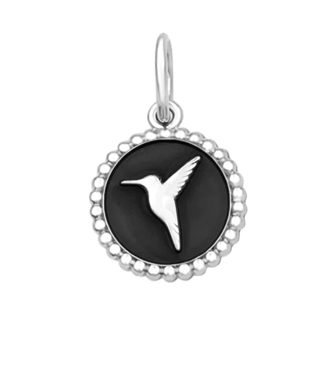 Stunning necklaces and pendants with aquamarine stones for a serene effect-Hummingbird Black/Silver