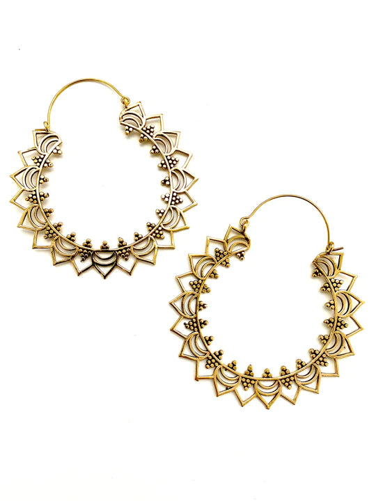 Best necklaces and pendants with statement designs for a fashionable accessory-Izara Brass Hoops