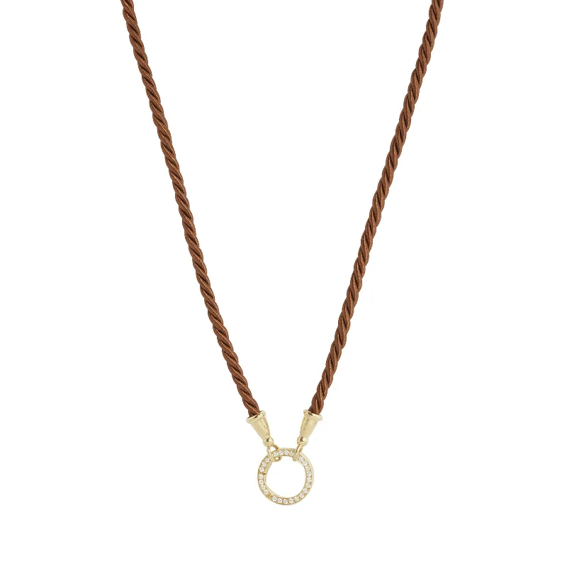 Best necklaces and pendants with sterling silver for an affordable yet stylish choice-Brown Chord Clasp Necklace