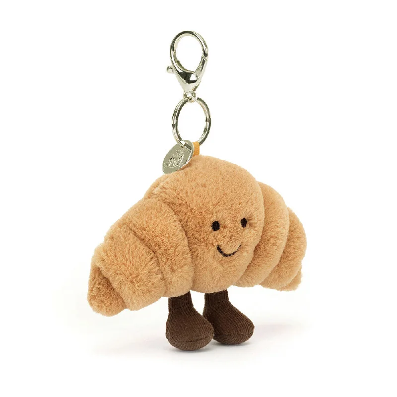 Best necklaces and pendants with personalized coordinates for a special keepsake-Jellycat | Amuseables Croissant, Bag Charm