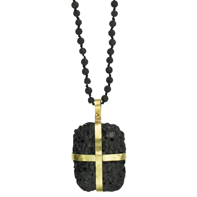 Necklaces and pendants with custom designs for a completely unique jewelry piece-Lava Pendant - Crossed Lines