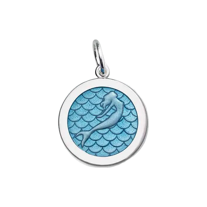 Unique necklaces and pendants with custom birthstone arrangements for personalization-Mermaid Blue Sea