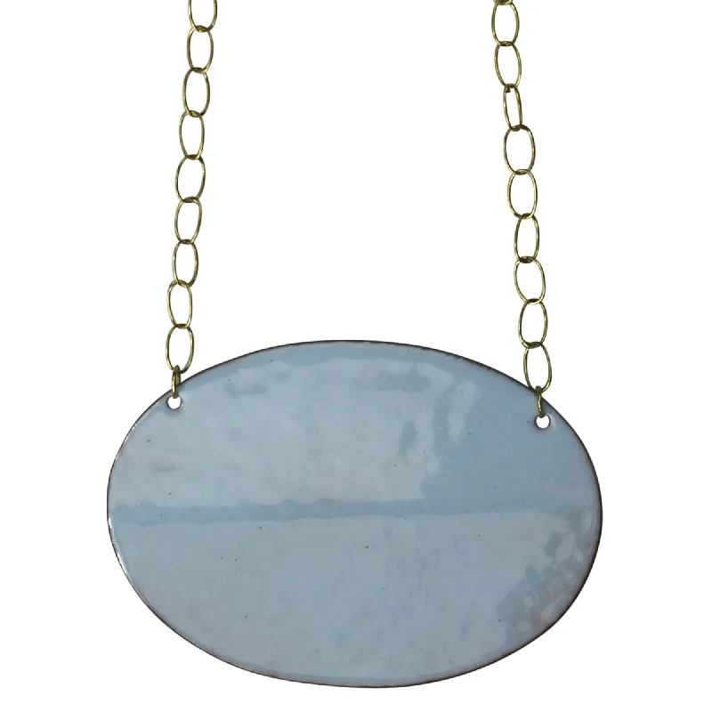 Elegant necklaces and pendants with onyx stones for a sleek, polished look-Necklace - Creased Oval, Blue