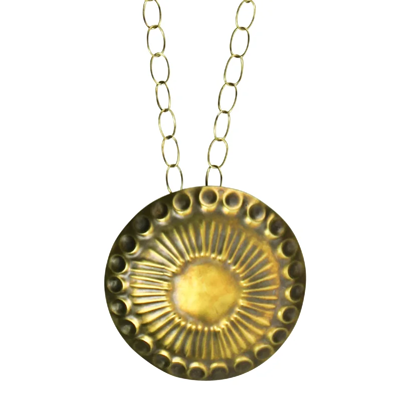 Beautiful necklaces and pendants with butterfly motifs for a whimsical style-Obara Necklace, Brass, Round