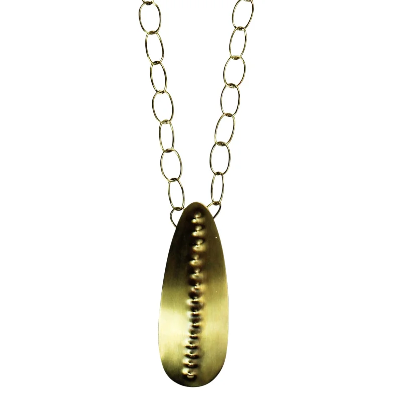 Obara Necklace, Brass, Teardrop