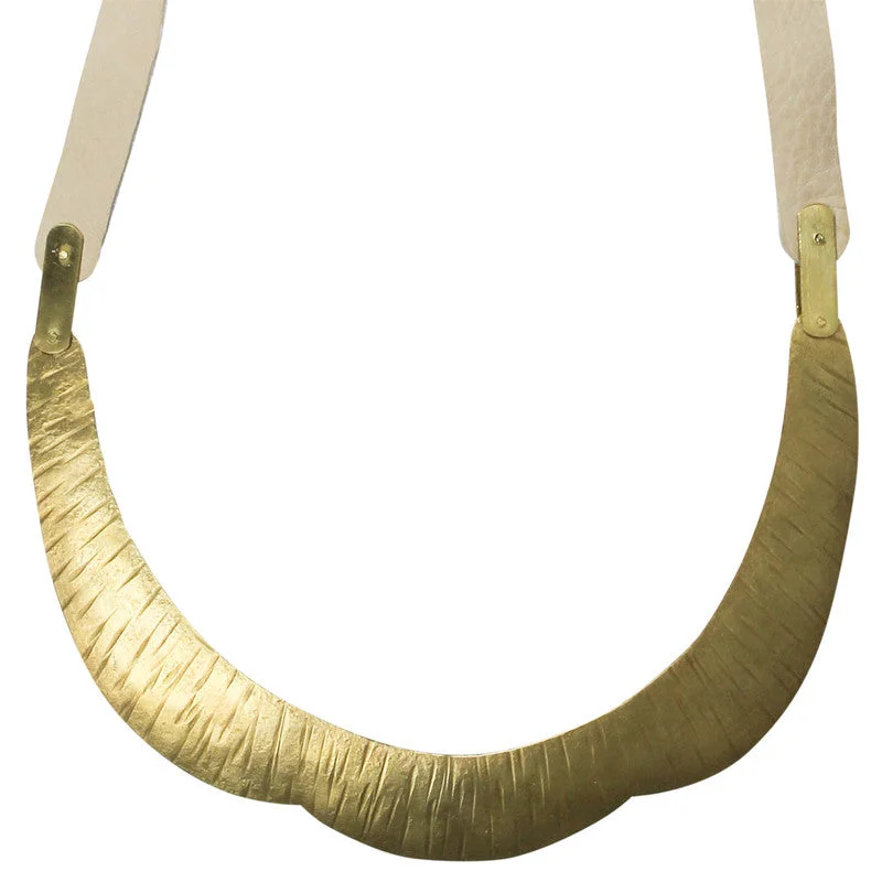 Trendy necklaces and pendants with statement pieces for a bold fashion statement-Palmer Necklace, Brass & Leather