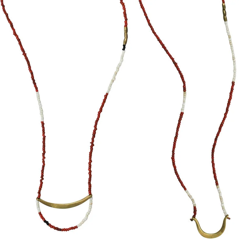 Elegant necklaces and pendants with gold chains for a chic, timeless appearance-Quay Beaded Necklace, Red - Asst/2