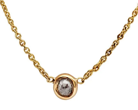 Trendy necklaces and pendants with statement pieces for a bold fashion statement-Rose Cut Grey Diamond Necklace