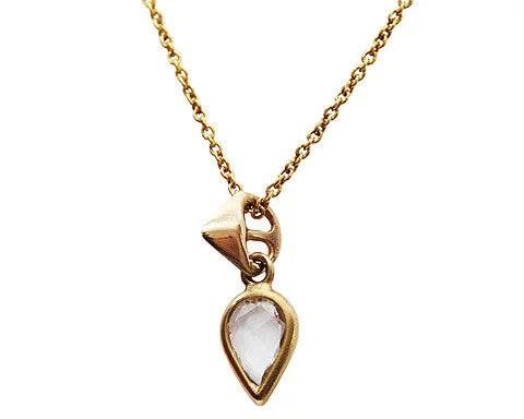 Necklaces and pendants with diamond pendants for a luxurious sparkling effect-Rose Cut White Sapphire Thorn Necklace