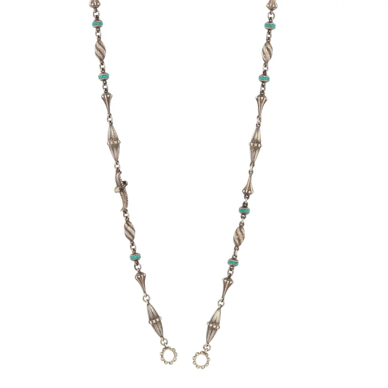 Best necklaces and pendants with adjustable chains for a customizable fit-Blue Micro Mosaic Finial Open Chain