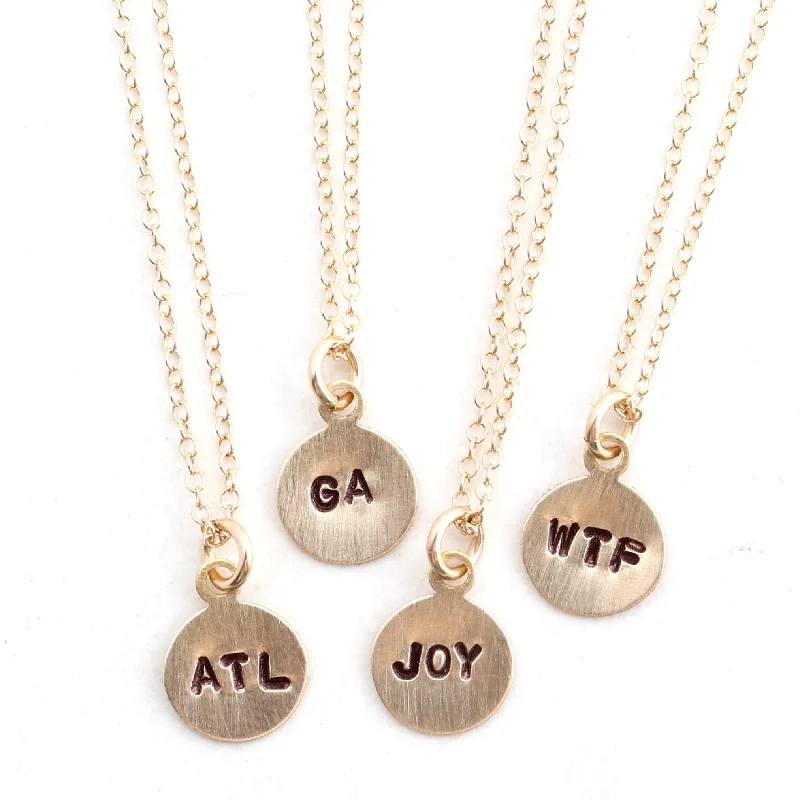 Best necklaces and pendants with art deco elements for a vintage, glamorous design-Stamped Phrase Necklace - Small