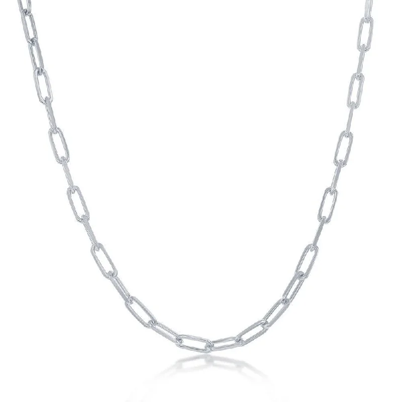 Stunning necklaces and pendants with birthstone pendants for a personal touch-Sterling Silver 2.8mm Paper Clip Linked Chain, 18"