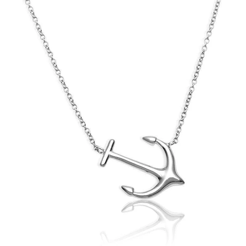 Best necklaces and pendants with adjustable chains for a customizable fit-Sterling Silver Anchor Design Necklace