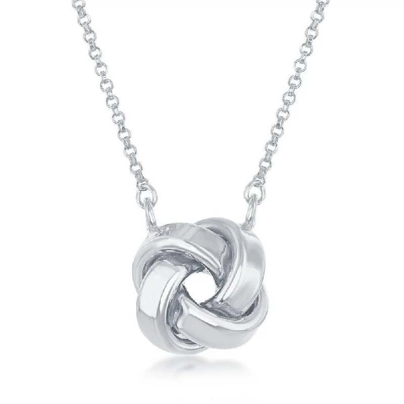 Beautiful necklaces and pendants with layered chains for a fashionable, chic look-Sterling Silver Love Knot Design Necklace