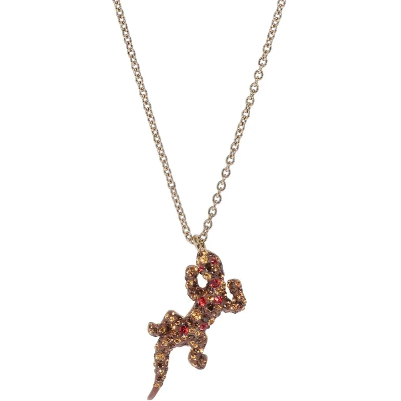 Best necklaces and pendants with opal and gold for a vibrant, luxurious contrast-Swarovski Women's Necklace - Lizard Rose Gold Plated Rainbow Crystal Pendant | 5546230