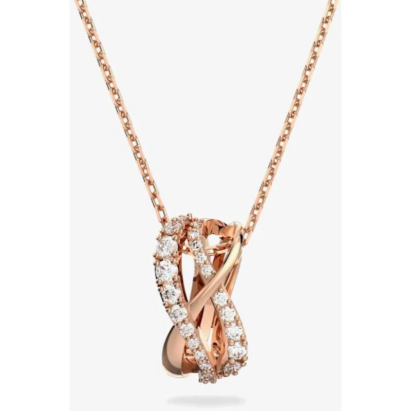 Necklaces and pendants with angel wing motifs for a spiritual, meaningful design-Swarovski Women's Pendant Necklace - Twist Rose Gold Tone Plated Crystal | 5620549