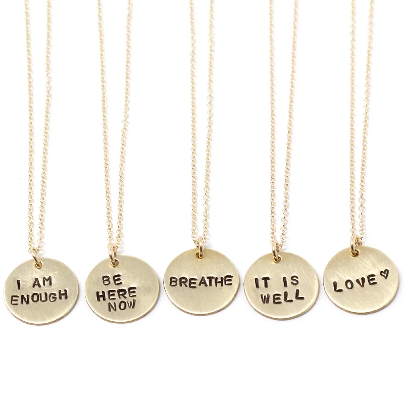 Best necklaces and pendants with adjustable chains for a customizable fit-Stamped Phrase Necklace - Large