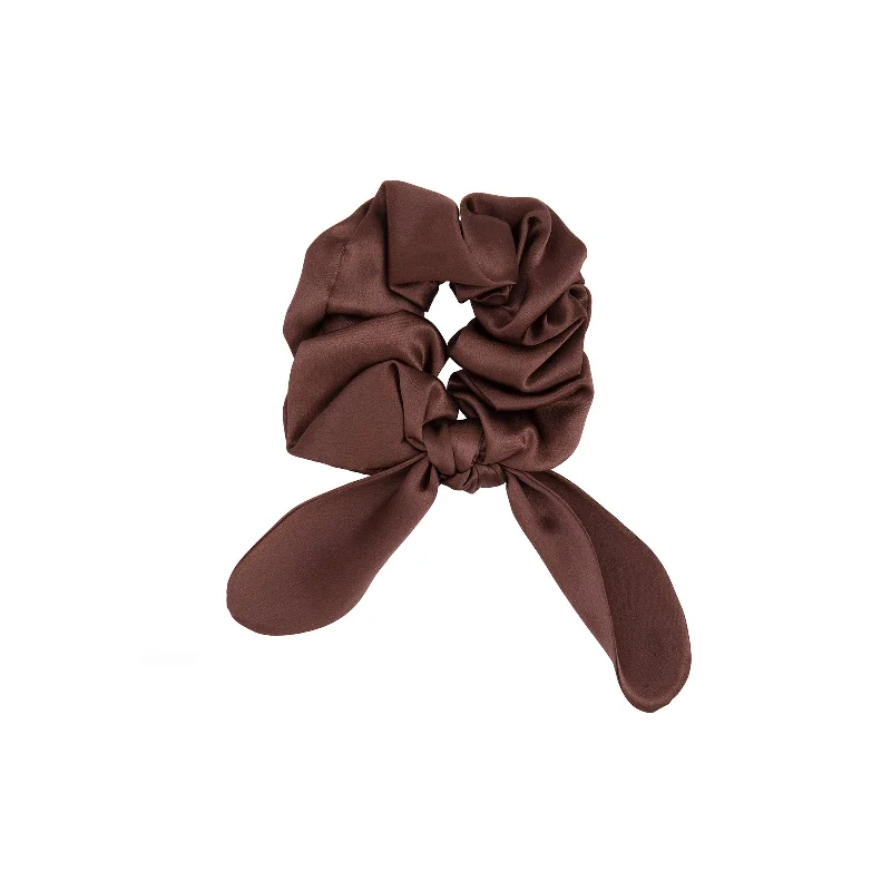 Beautiful necklaces and pendants with diamond halo settings for extra brilliance-Chocolate Hair Scrunchie