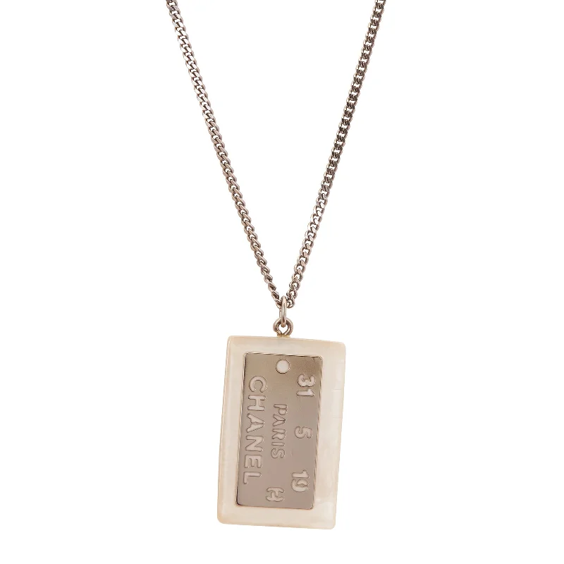 Personalized necklaces and pendants with coordinates for a meaningful location-based gift-Chanel Tag Necklace