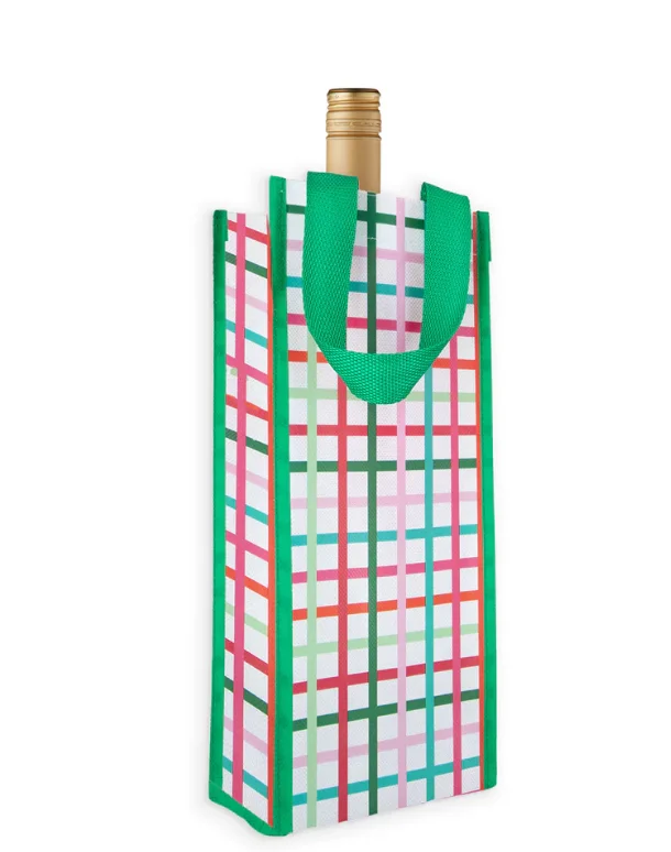 Best necklaces and pendants with sterling silver for an affordable yet stylish choice-Wine Bag in Festive Plaid